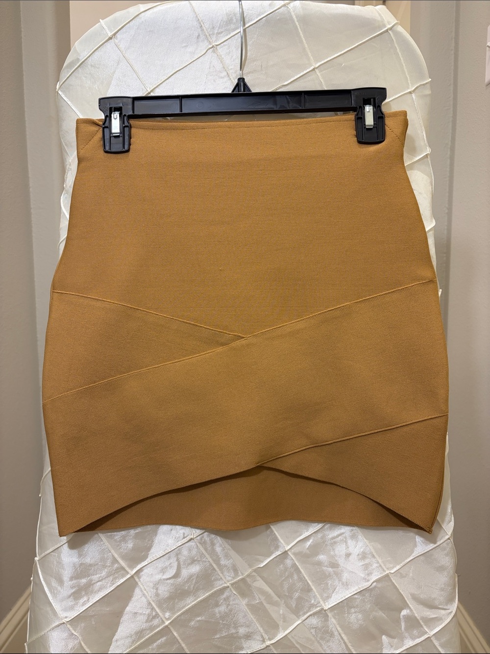 Tailored Tan Knit Pencil Skirt